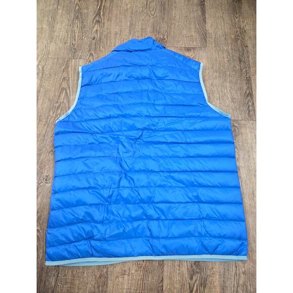 Attention Men's L Vest Down Puffer Jacket Quilted Packable Blue Zip Lightweight - Picture 4 of 4